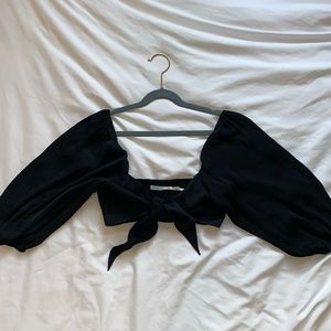 Satin tie crop top from Urban Outfitters size M